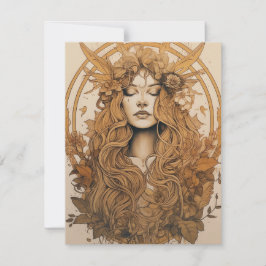 ラムマスハーベストノルディックレトロ異教のホリデーカード シーズンカード