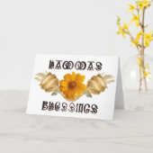 ラムマス恵み異教のサバットグリーティング カード (黄色い花)