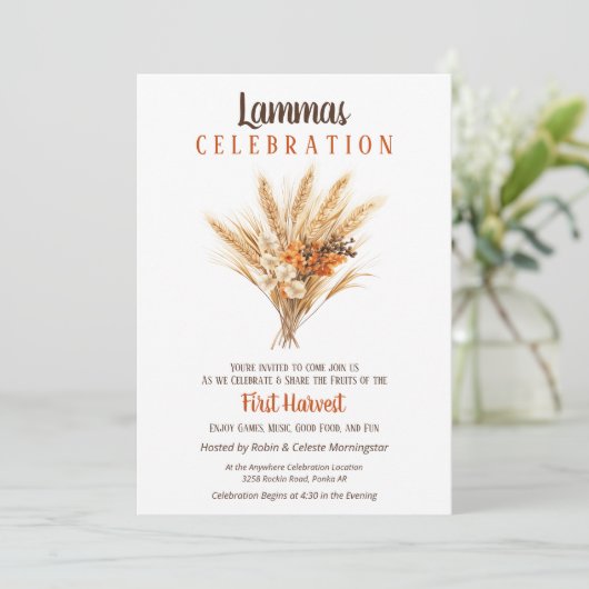 ラムマス異教の秋ハーベストウィートブーケ 招待状 (スタンド正面)