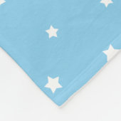 ラムムーン&スターズベビーブルー&ホワイト フリースブランケット (角)