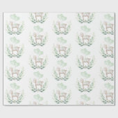 ラムモダンベビーヒツジとバルーン&グリーン ラッピングペーパー (フラット)