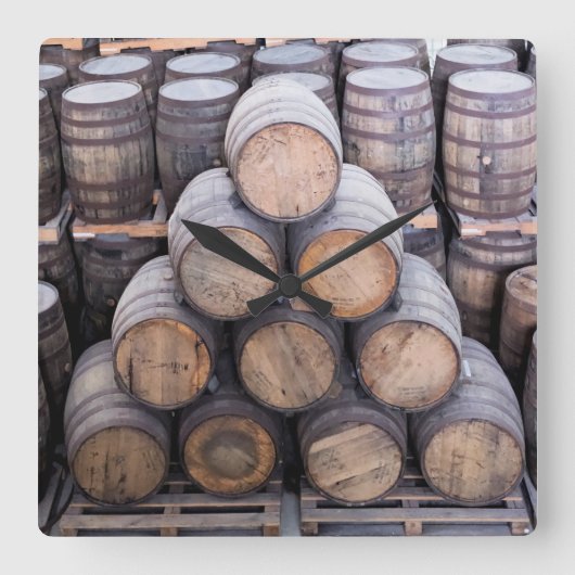 ラムユニーク樽 スクエア壁時計 (正面)