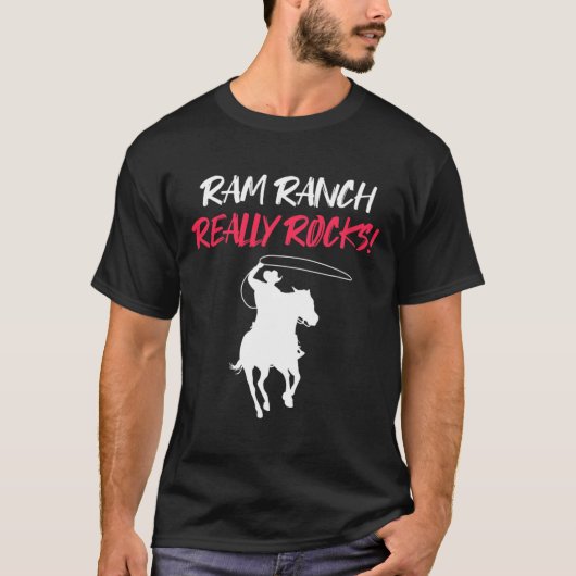 ラムランチ本当にロックスホース乗馬Cowb Tシャツ (正面)