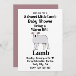 ラムリビング暖かい生活ラムおもしろい赤ちゃんシャワー 招待状