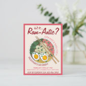 ラムンチックなバレンタインデーのラーメン インビテーションポストカード (スタンド正面)