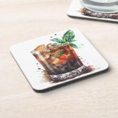 ラム水色ガラス及びコークス コースター (左側)