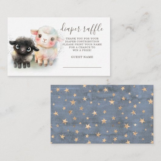 ラム男女兼用赤ちゃんシャワー エンクロージャーカード (正面/裏面)