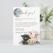 ラム男女兼用赤ちゃんシャワー サンキューカード (スタンド正面)
