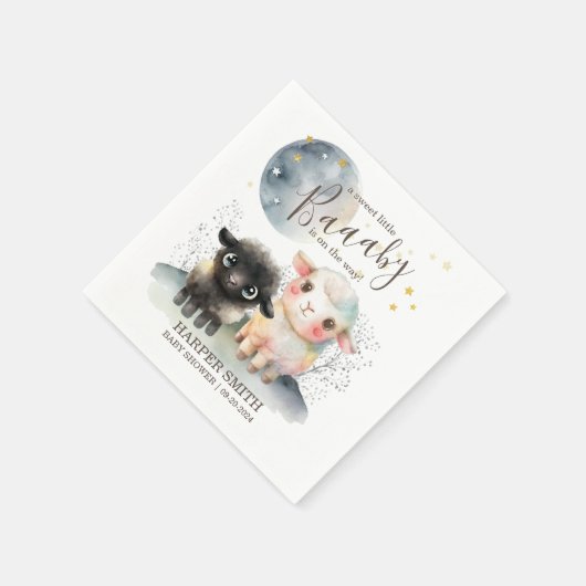 ラム男女兼用赤ちゃんシャワー スタンダードカクテルナプキン (角)