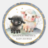 ラム男女兼用赤ちゃんシャワー ラウンドシール (正面)
