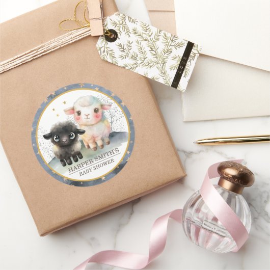 ラム男女兼用赤ちゃんシャワー ラウンドシール (ギフト)