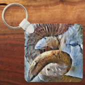 ラム羊の養殖動物 キーホルダー (正面)