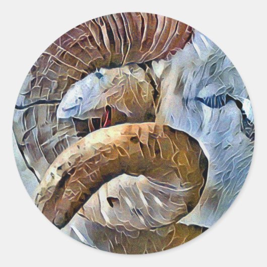 ラム羊の養殖動物 ラウンドシール (正面)