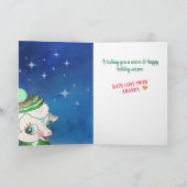 ラム羊クリスマス編み物クロシェdiyギフト シーズンカード (内部)