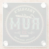 ラム酒パーソナライズされたボトルラベルバー ガラスコースター (裏面)