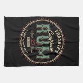 ラム酒パーソナライズされたボトルラベルバー キッチンタオル (横)