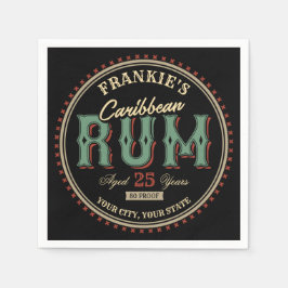 ラム酒パーソナライズされたボトルラベルバー スタンダードカクテルナプキン
