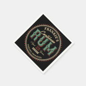 ラム酒パーソナライズされたボトルラベルバー スタンダードカクテルナプキン (角)