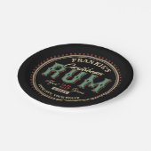 ラム酒パーソナライズされたボトルラベルバー ペーパープレート (アングル)