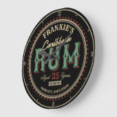 ラム酒パーソナライズされたボトルラベルバー ラージ壁時計 (傾斜)