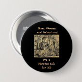 ラム酒、女性および冒険! 缶バッジ (正面&裏面)