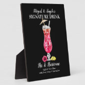 ラム風ハリケーン・このシグネチャードリンクPをパーソナライズ フォトプラーク (側面)