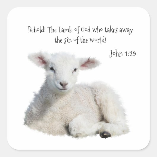 ラム・オブ・ゴッド・ステッカー・パッチ スクエアシール (正面)
