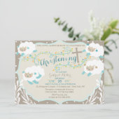 ラム《キリスト教》洗礼式や命名式招待状 招待状 (スタンド正面)