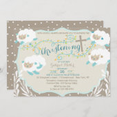 ラム《キリスト教》洗礼式や命名式招待状 招待状 (正面/裏面)