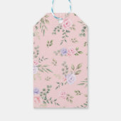 ラム&バニーラビットピンクパープルフローラベビーシャワー ギフトタグ (裏面)