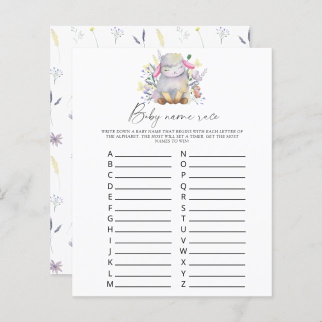 ラム – ベビー名レースゲーム (正面/裏面)