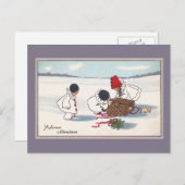 ラム・ヴィンテージ・クリスマスの豚 シーズンポストカード (正面/裏面)