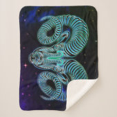 ラム〔占星術の〕十二宮図毛布 シェルパブランケット (正面)