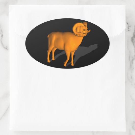 ラム 楕円形シール (バッグ)