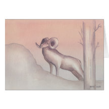 「ラム」水色スケッチグリーティングカード