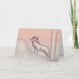 「ラム」水色スケッチグリーティングカード シーズンカード