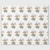 ラメのアヒル漫画 |背景色の選択 ラッピングペーパー (フラット)