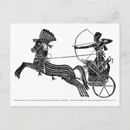 ラメセス2世 ヴィンテージ エジプト アート カード！ ポストカード (正面)