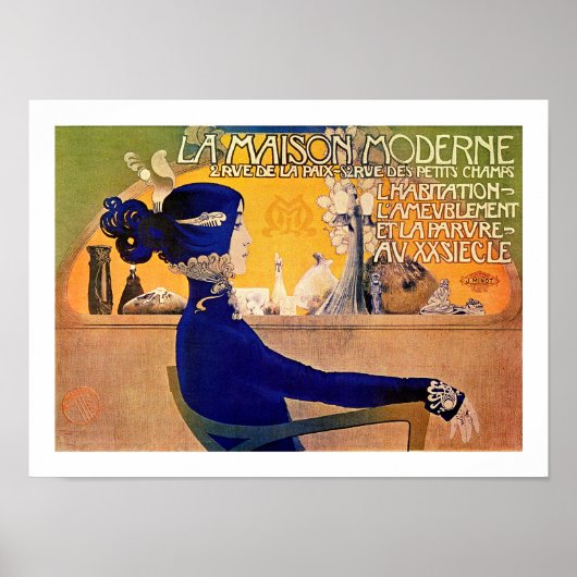 ラメゾンモデルヌ – アールヌーボープリントby M. Orazi ポスター (正面)