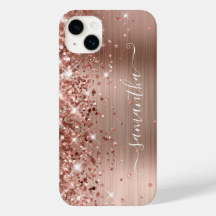 ラメ入りローズゴールドのモダンで可愛らしいサイン Case-Mate iPhone 14 PLUSケース