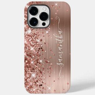 ラメ入りローズゴールド モダンガーリーシグネチャーデザイン Case-Mate iPhone 14 PRO MAXケース