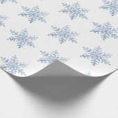ラメ入り雪の結晶パターン ラッピングペーパー (角)