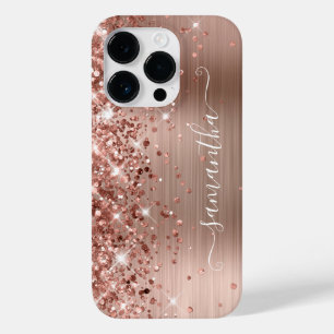 ラメ入り ローズゴールド モダン ガーリー サイン Case-Mate iPhone 14 PROケース