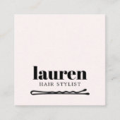 ラモダンイはっきりしたトパステルブラックはっきりしたボビーピンヘア スクエア名刺 (正面)