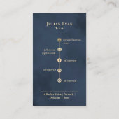 ラモダンックス芸術的ネイビーブルーと金ゴールド 名刺 (裏面)