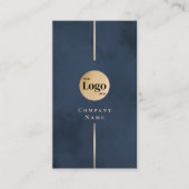 ラモダンックス芸術的ネイビーブルーと金ゴールド 名刺 (正面)