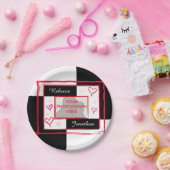 ラモダンブハート写真枠 ペーパープレート (パーティー)