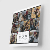 ラモダンブパーソナライズされたユーマー8フォトコラージュ スクエア壁時計 (傾斜)