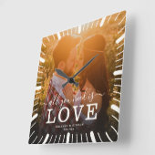 『ラモダンブ結婚フォト』 スクエア壁時計 (傾斜)