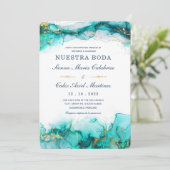 ラモデルナインビタシオンデボダエンアクアレラデカラー 招待状 (スタンド正面)